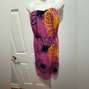 Anthropologie Sariah Vibrant Pink Sleeveless agave burst Mini Dress size 12